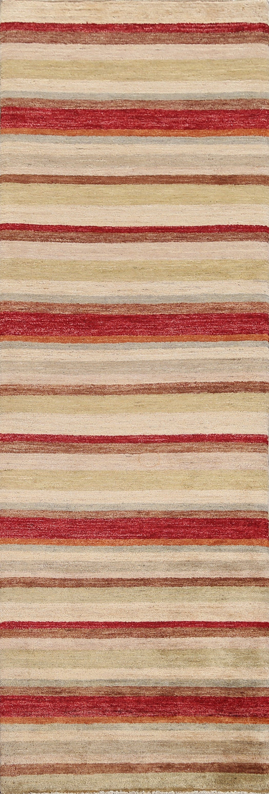 Striped Wool Gabbeh Kashkoli Oriental Runner Rug 3x10