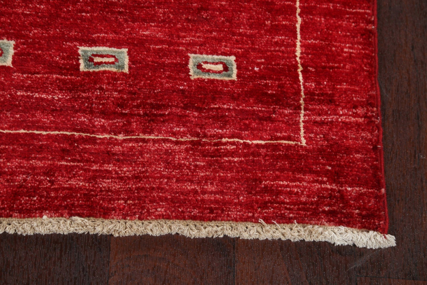 Red Gabbeh Kashkoli Oriental Runner Rug 3x8