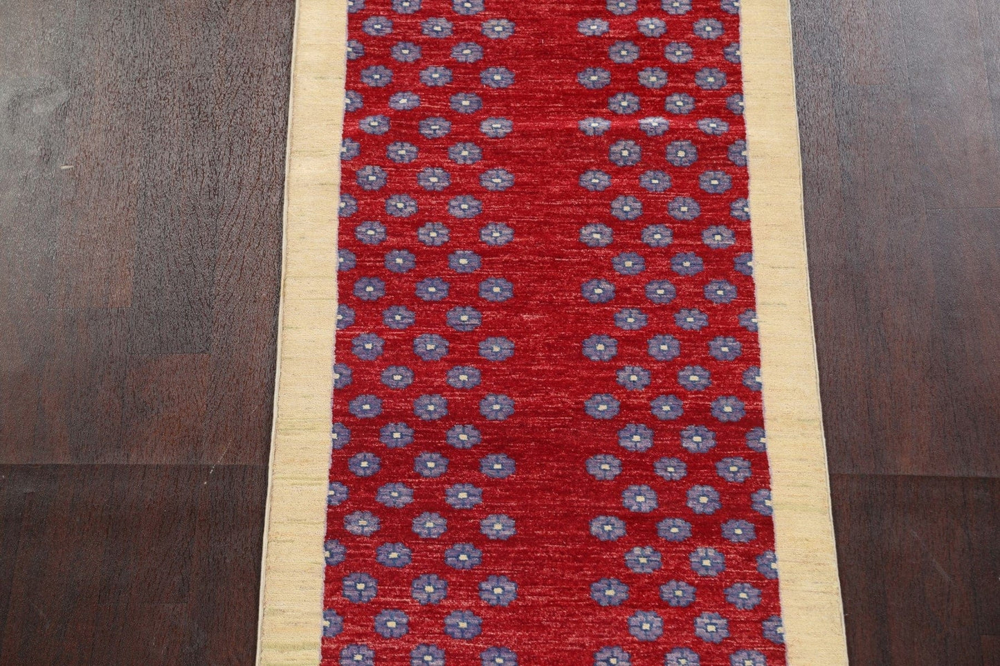 Red Gabbeh Kashkoli Oriental Runner Rug 3x10