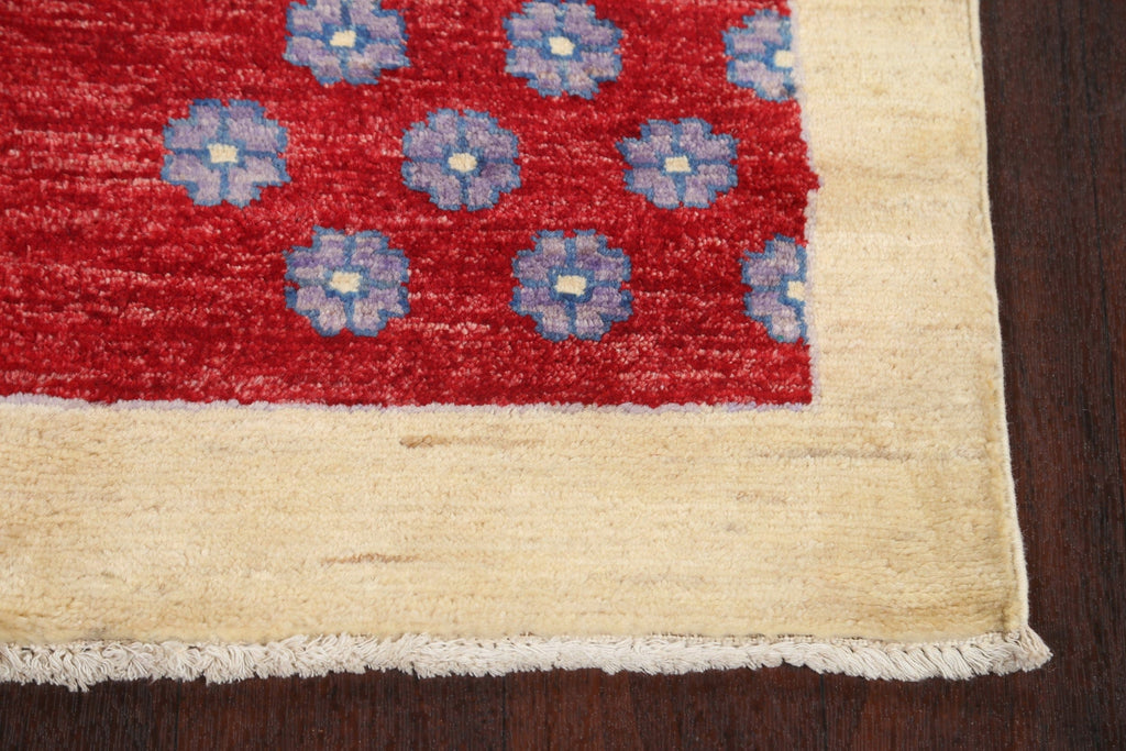 Red Gabbeh Kashkoli Oriental Runner Rug 3x10