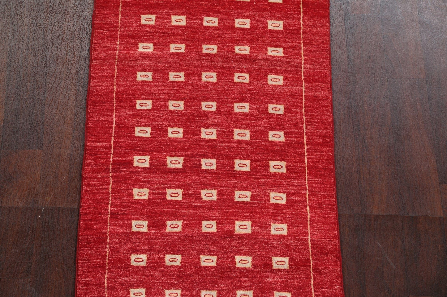 Red Wool Gabbeh Kashkoli Oriental Runner Rug 3x8