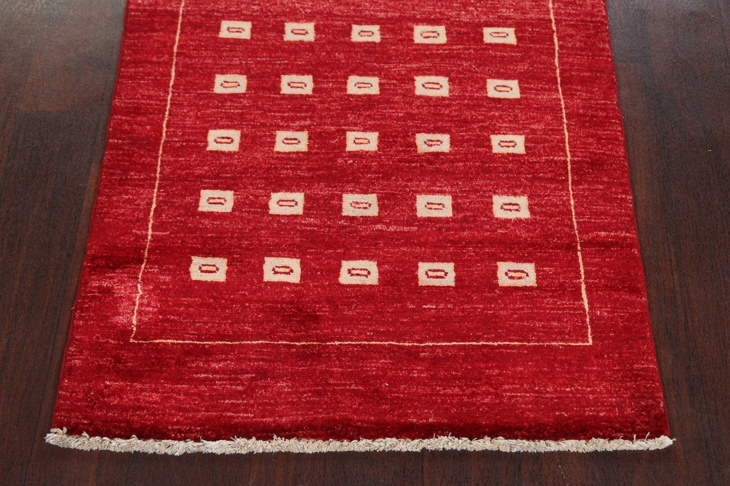 Red Wool Gabbeh Kashkoli Oriental Runner Rug 3x8