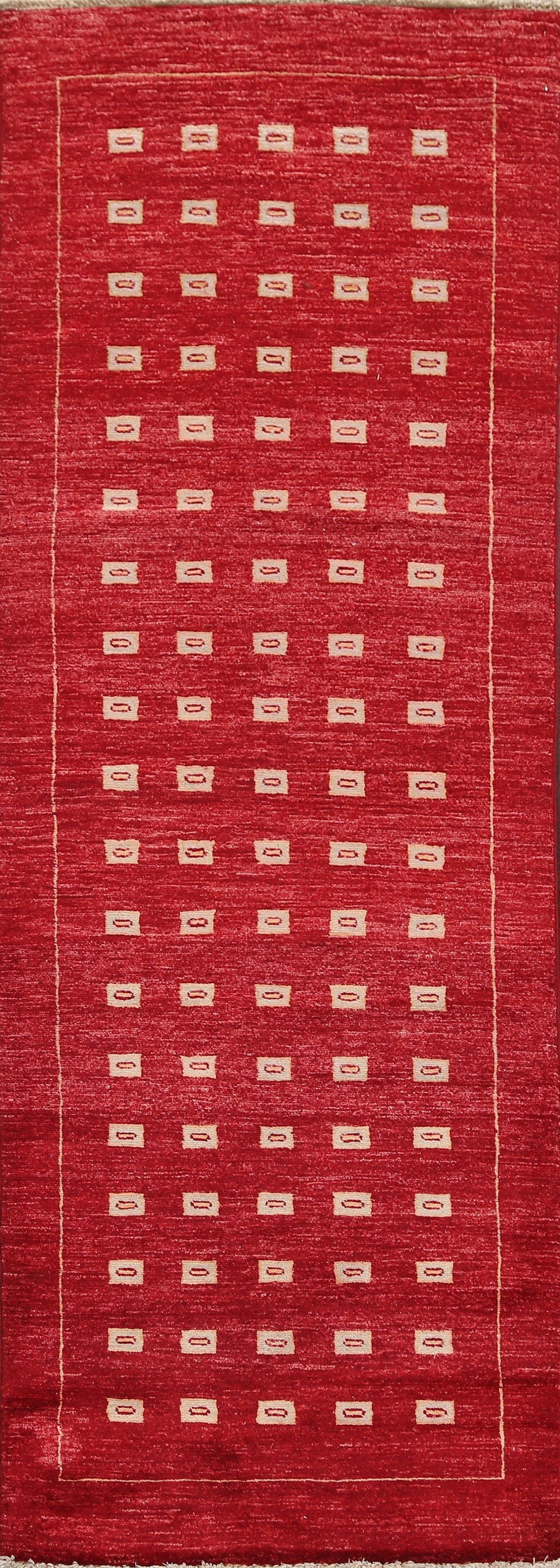 Red Wool Gabbeh Kashkoli Oriental Runner Rug 3x8