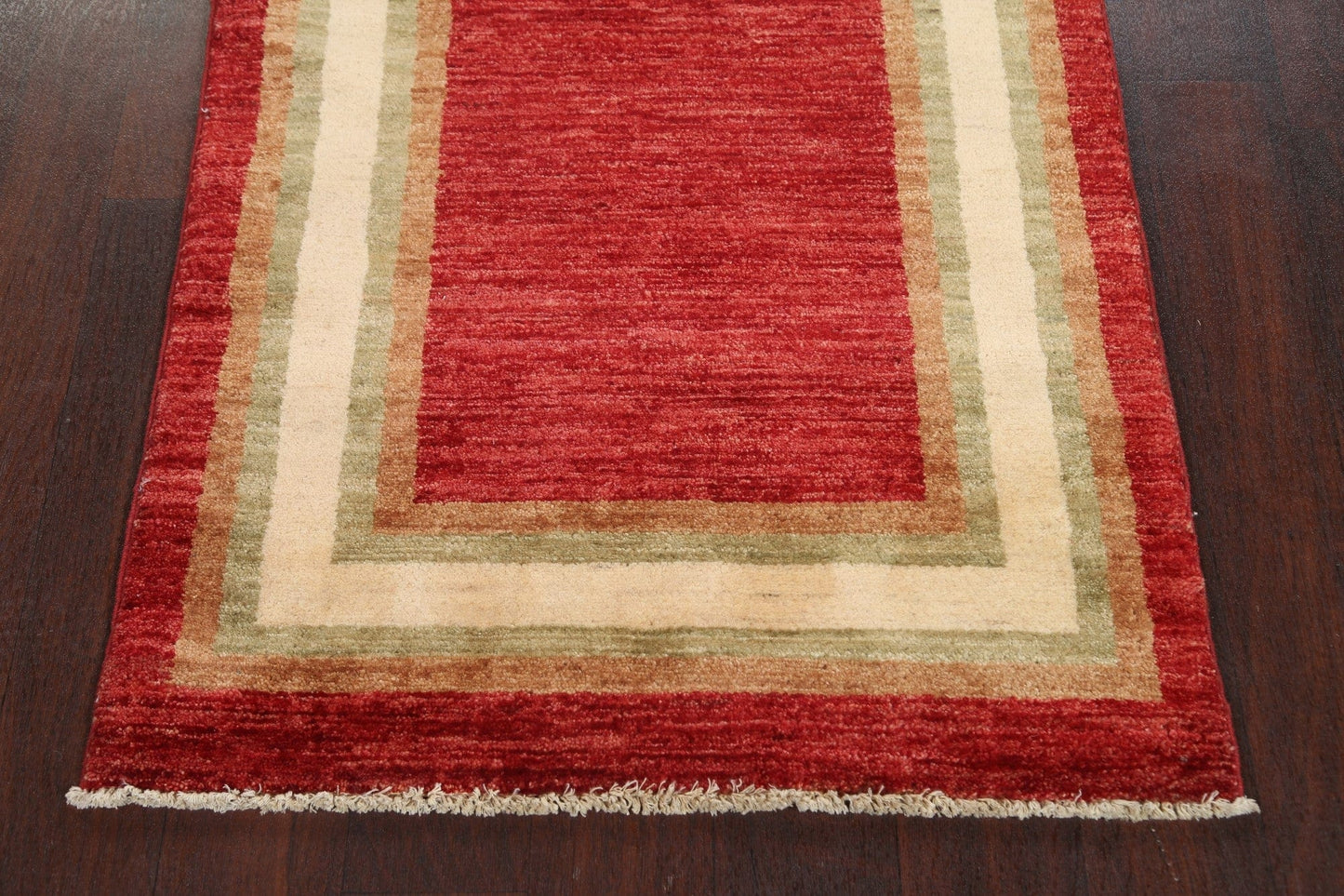 Red Wool Gabbeh Kashkoli Oriental Runner Rug 3x8