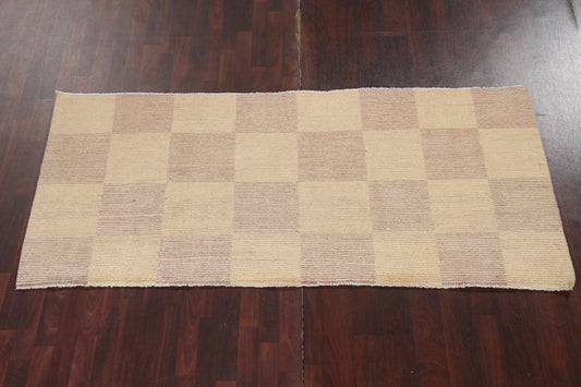 Checkered Gabbeh Kashkoli Oriental Wool Rug 4x8