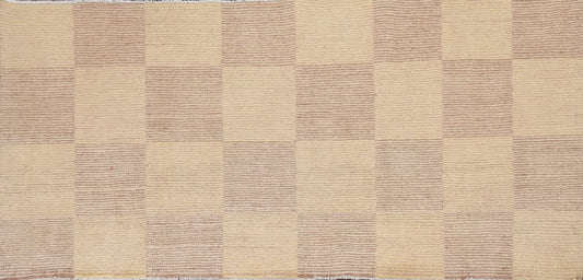 Checkered Gabbeh Kashkoli Oriental Wool Rug 4x8