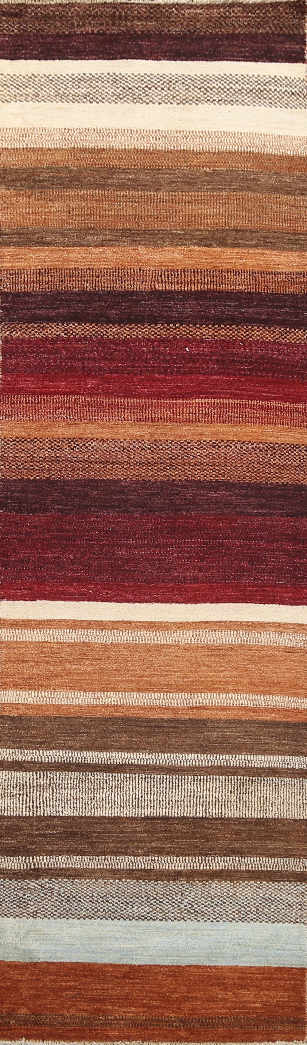 Modern Wool Gabbeh Kashkoli Oriental Runner Rug 3x10