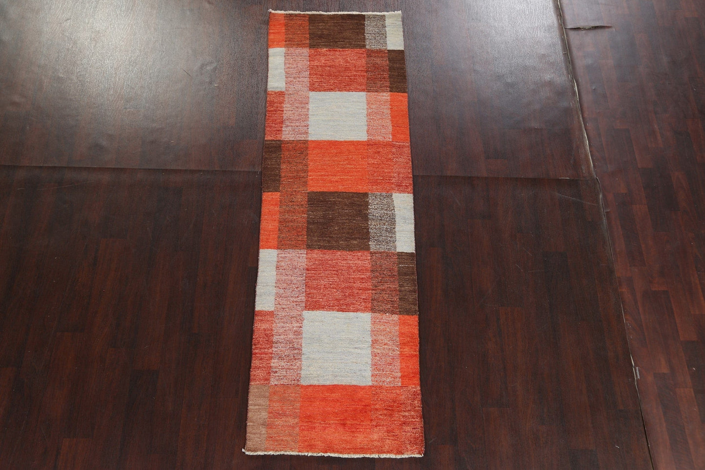 Contemporary Gabbeh Kashkoli Oriental Runner Rug 3x9