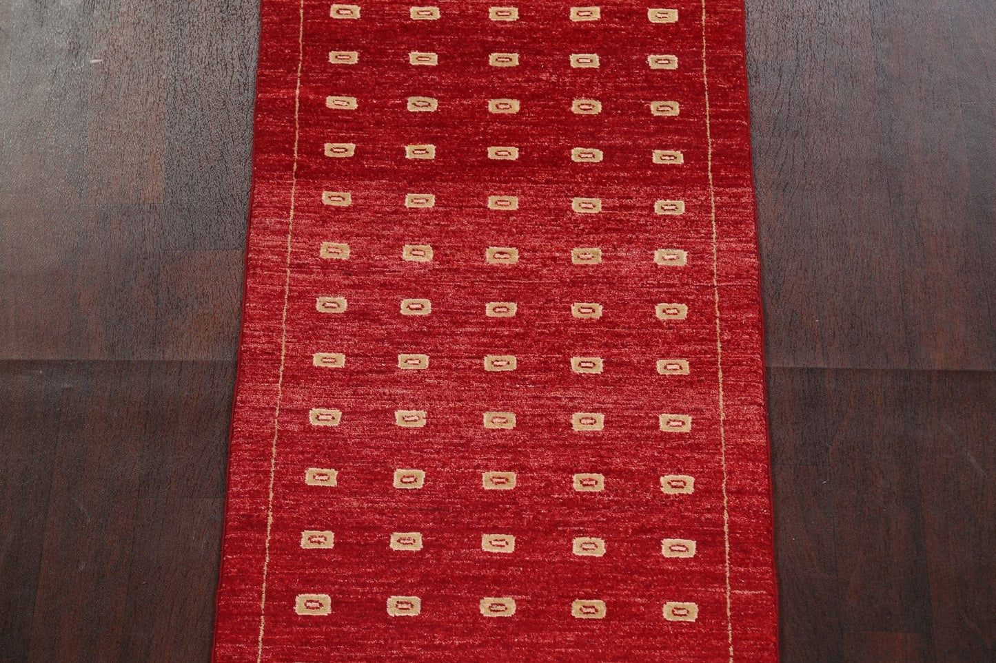 Red Wool Gabbeh Kashkoli Oriental Runner Rug 3x10