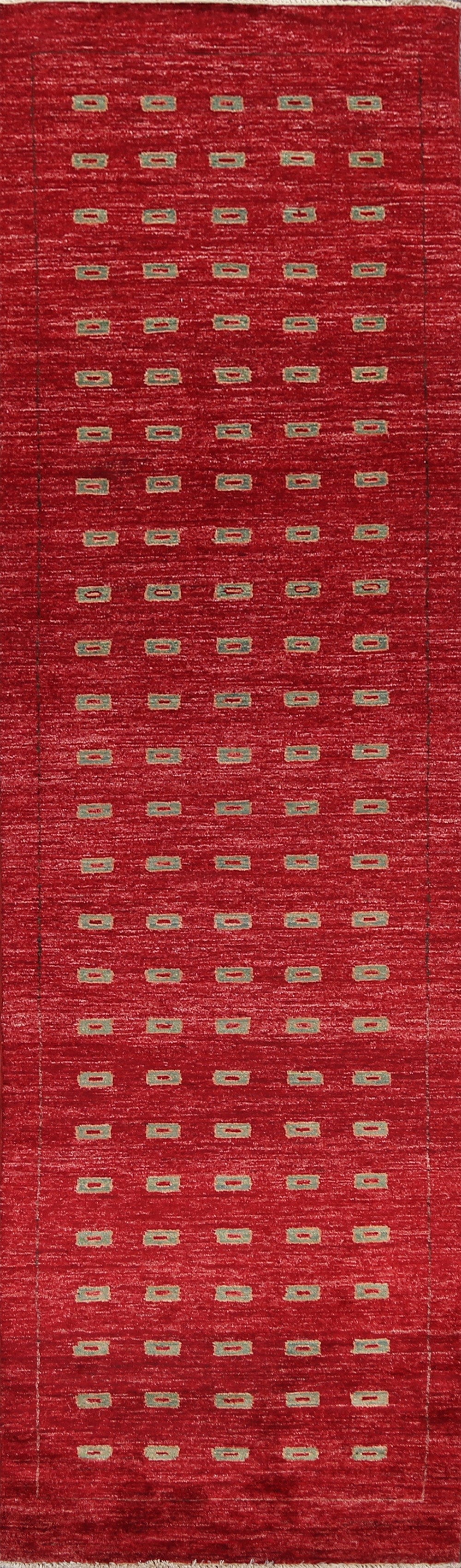 Red Gabbeh Kashkoli Oriental Runner Rug 3x10