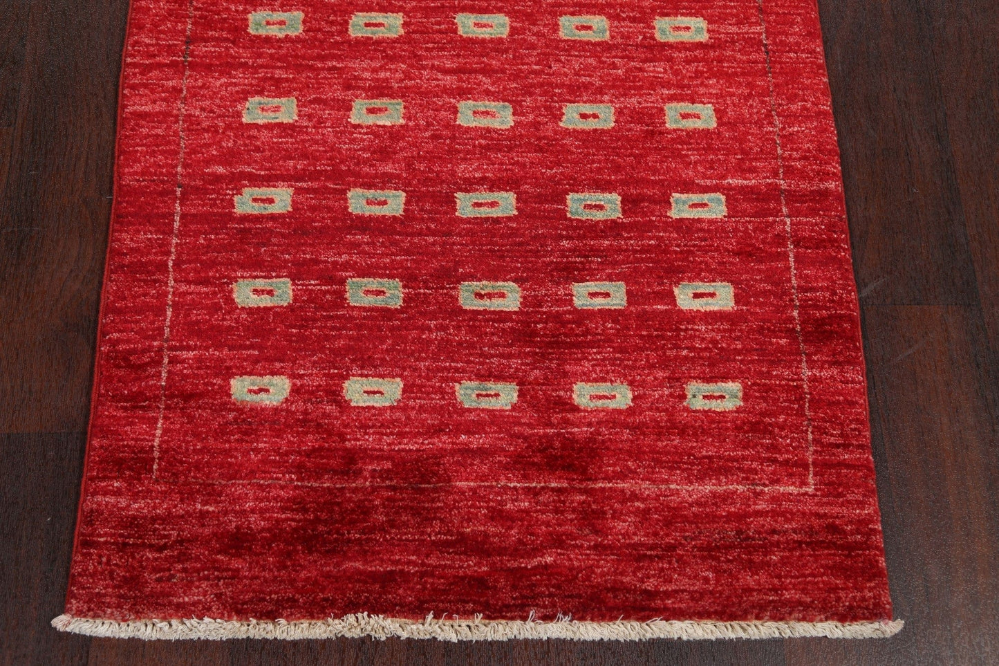 Red Gabbeh Kashkoli Oriental Runner Rug 3x10