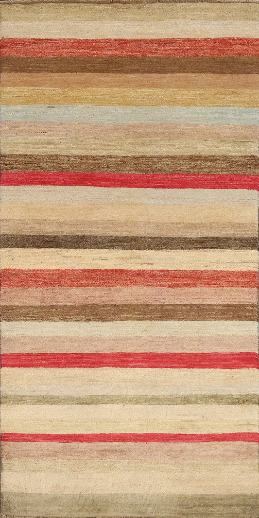 Striped Gabbeh Kashkoli Oriental Wool Rug 3x6