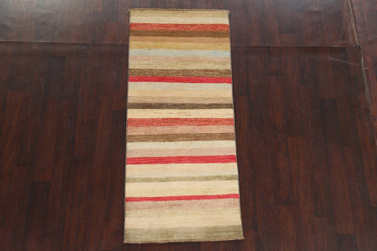 Striped Gabbeh Kashkoli Oriental Wool Rug 3x6