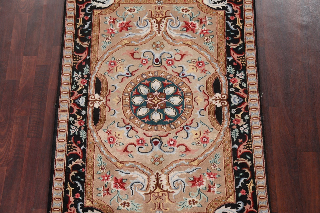 Handmade Wool Aubusson Oriental Area Rug 4x6