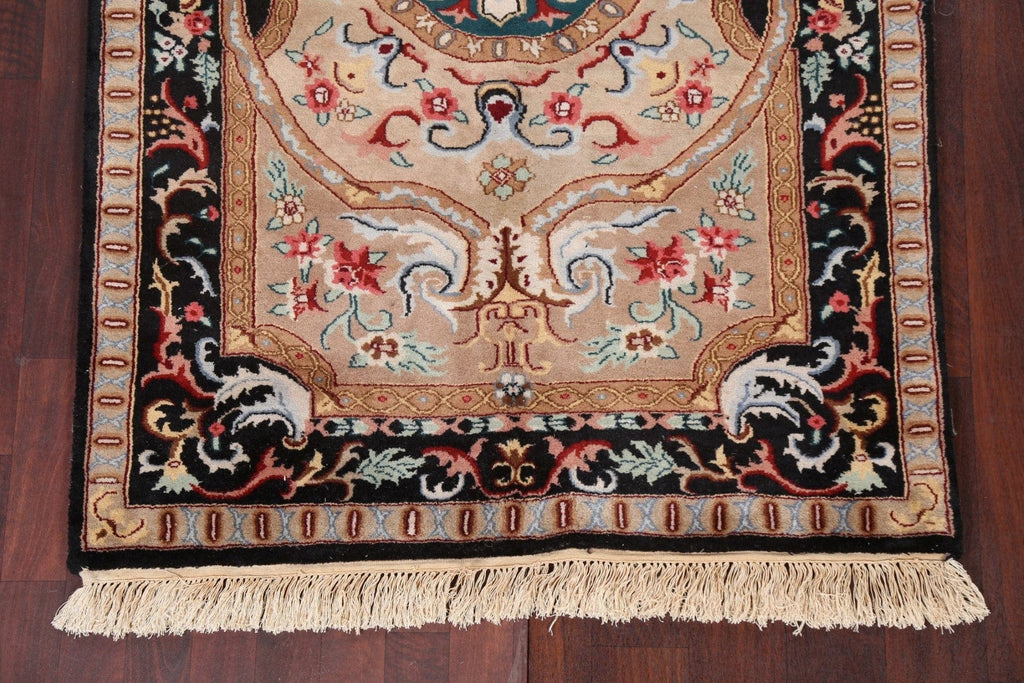 Handmade Wool Aubusson Oriental Area Rug 4x6