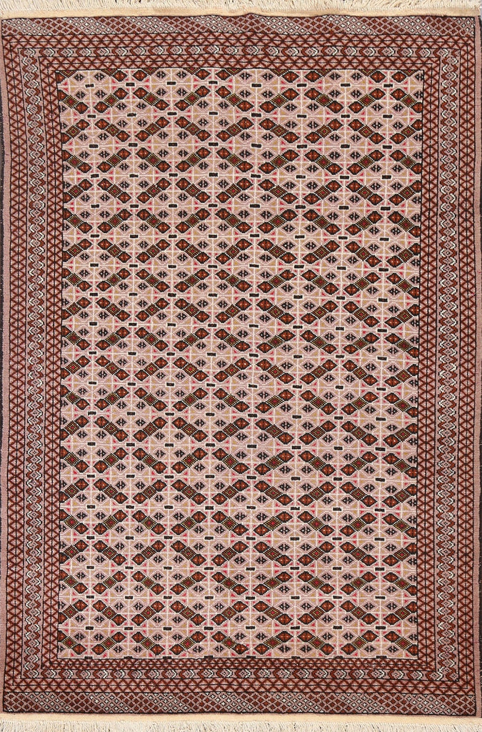 Vintage Geometric Bokhara Oriental Area Rug 4x6