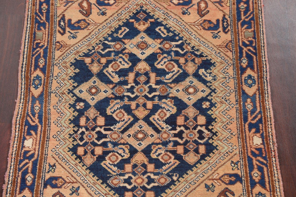 Vegetable Dye Navy Blue Hamedan Persian Area Rug 4x5