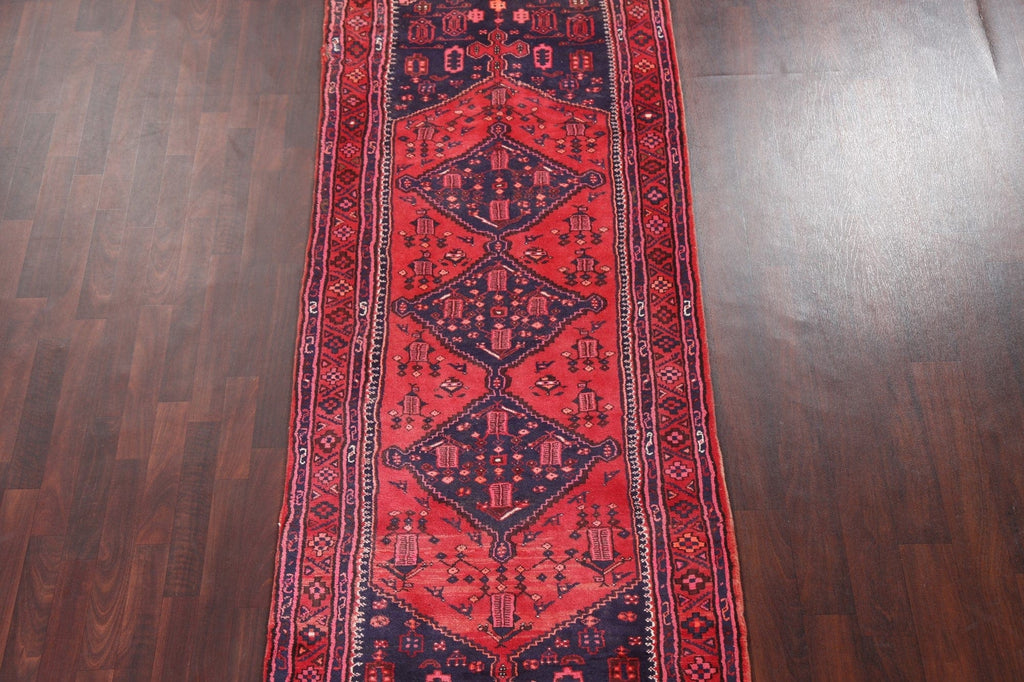 Vintage Hamedan Persian Runner Rug 4x10