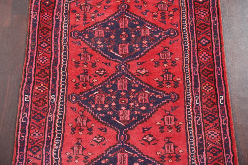 Vintage Hamedan Persian Runner Rug 4x10