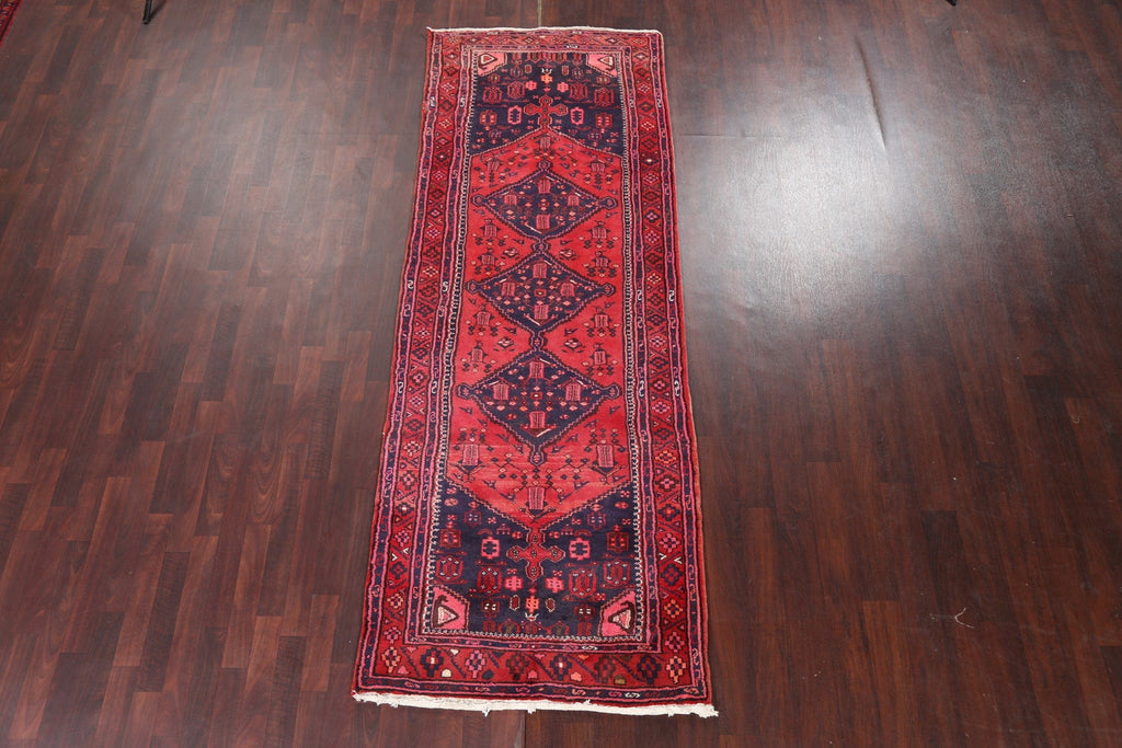 Vintage Hamedan Persian Runner Rug 4x10