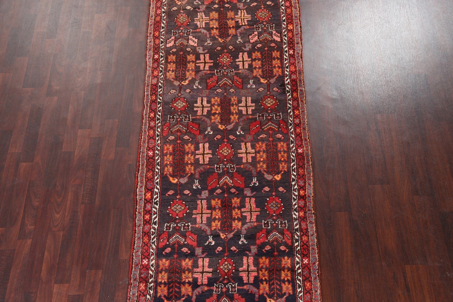 Vintage Hamedan Persian Runner Rug 4x10