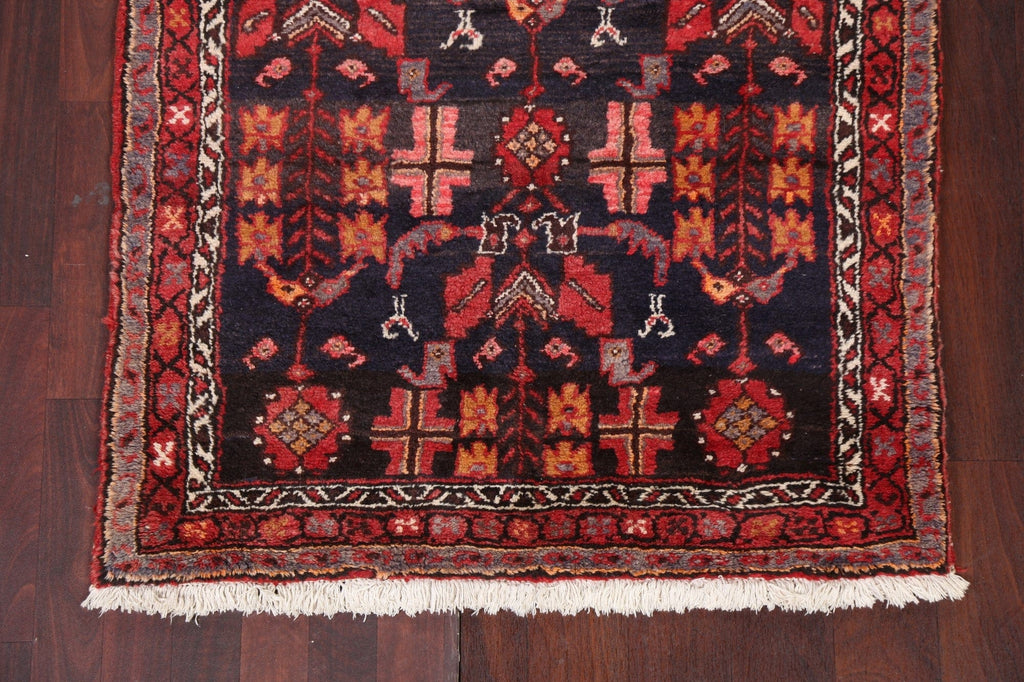 Vintage Hamedan Persian Runner Rug 4x10