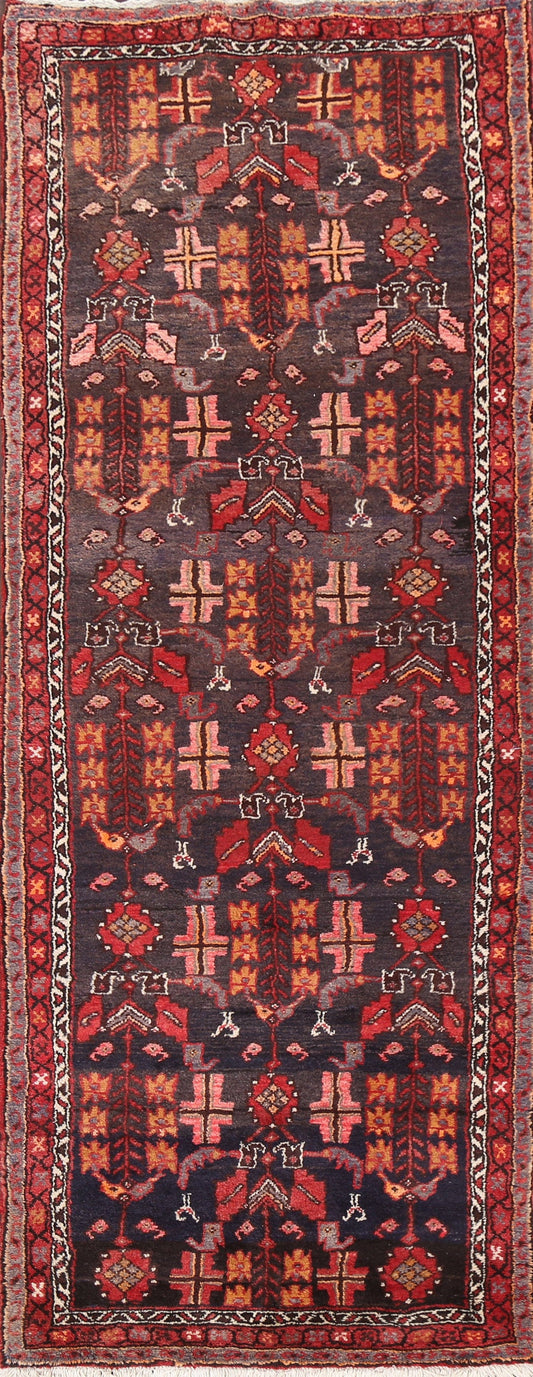 Vintage Hamedan Persian Runner Rug 4x10