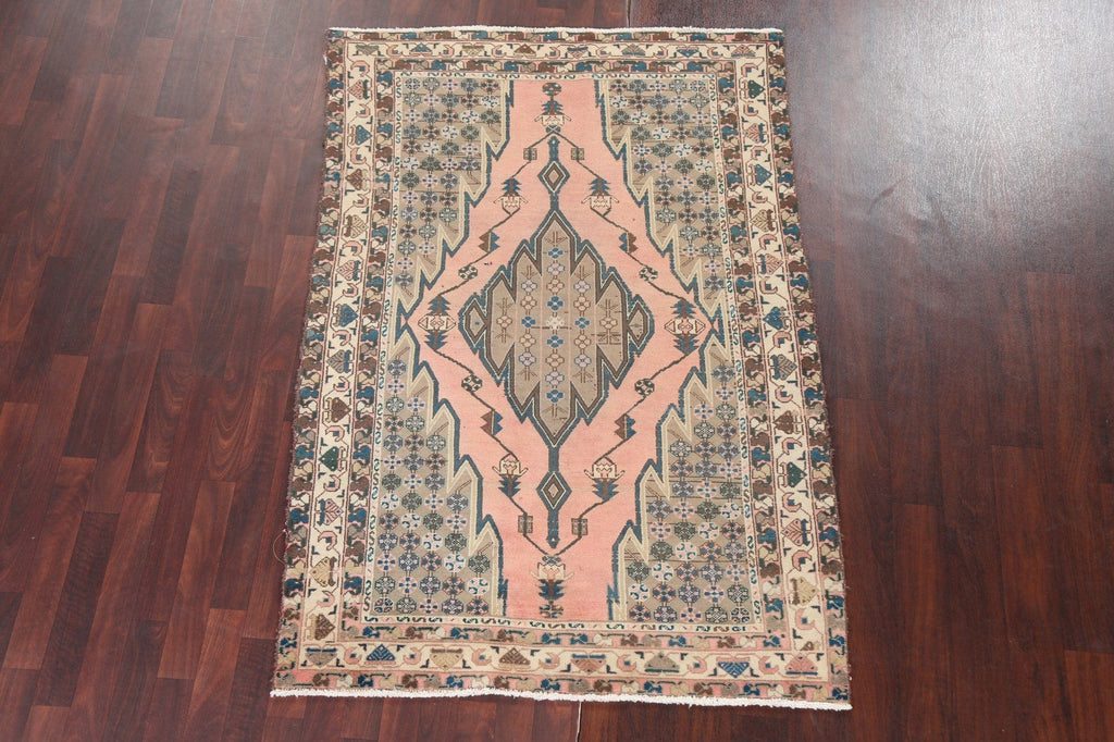 Vintage Wool Hamedan Persian Area Rug 5x6