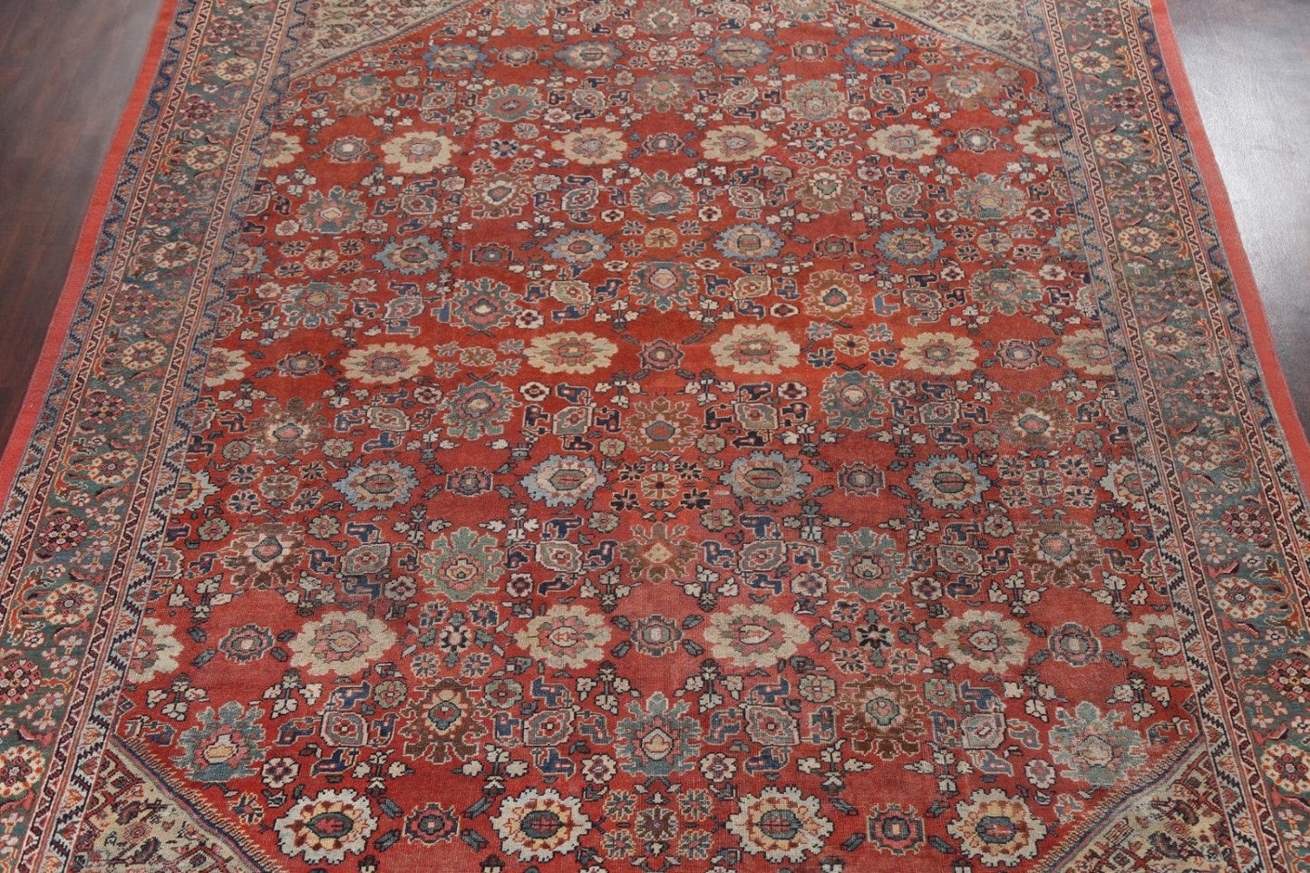 Pre-1900 Antique Vegetable Dye Sultanabad Ziegler Persian Rug 11x14