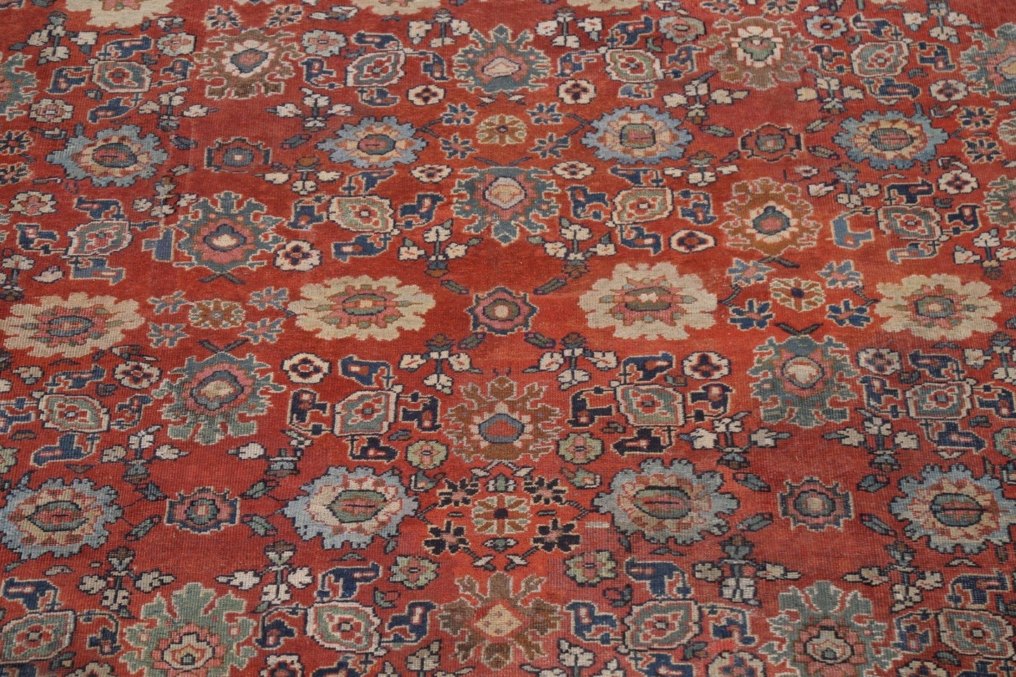 Pre-1900 Antique Vegetable Dye Sultanabad Ziegler Persian Rug 11x14