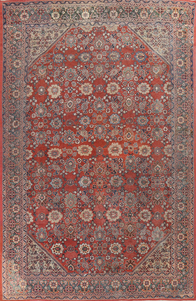 Pre-1900 Antique Vegetable Dye Sultanabad Ziegler Persian Rug 11x14