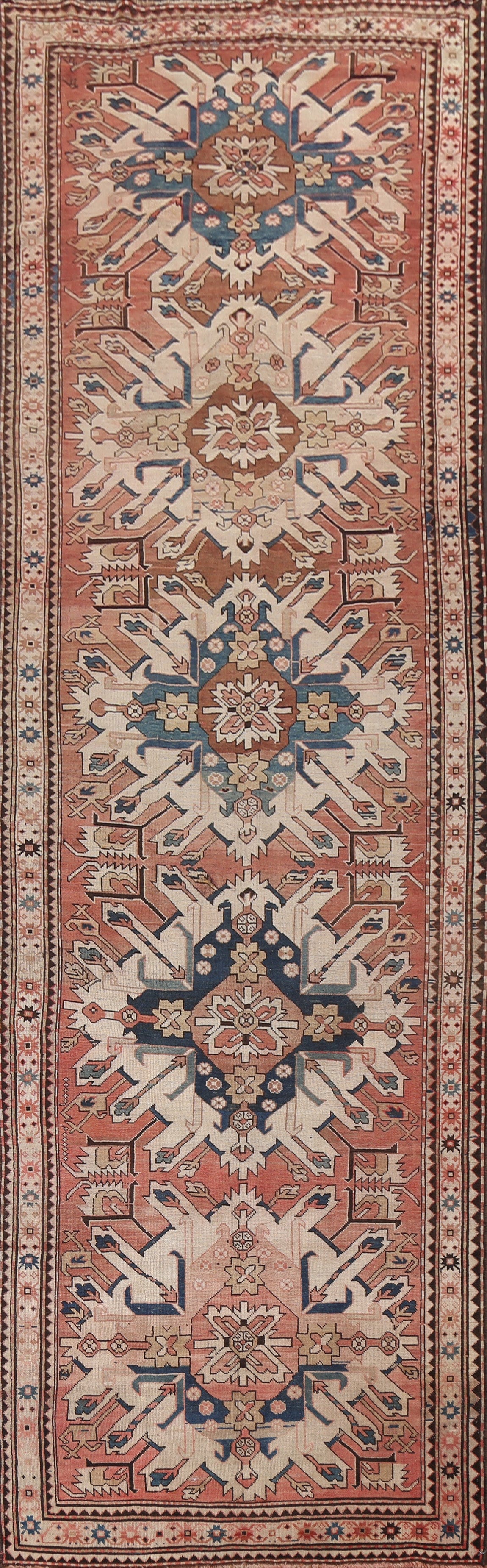 Antique Vegetable Dye Kazak Oriental Runner Rug 5x16