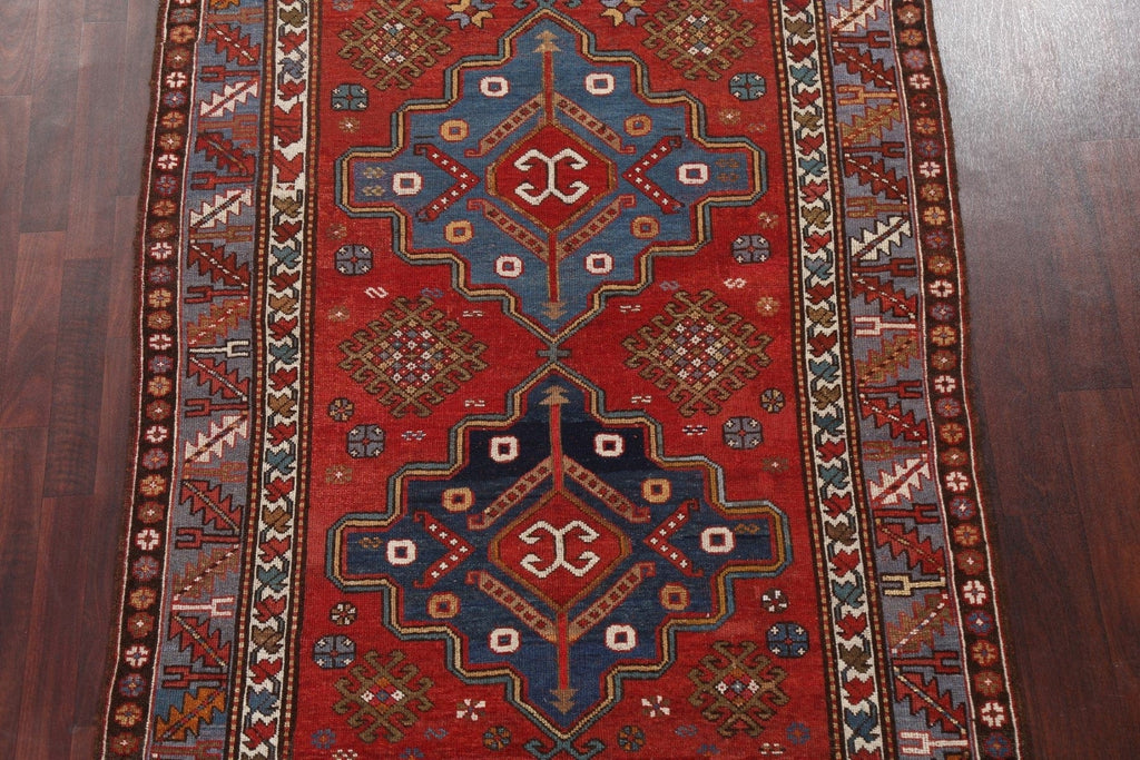 Pre-1900 Antique Vegetable Dye Kazak Oriental Rug 5x7