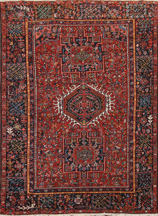 Vegetable Dye Tribal Red Gharajeh Persian Area Rug 5x6