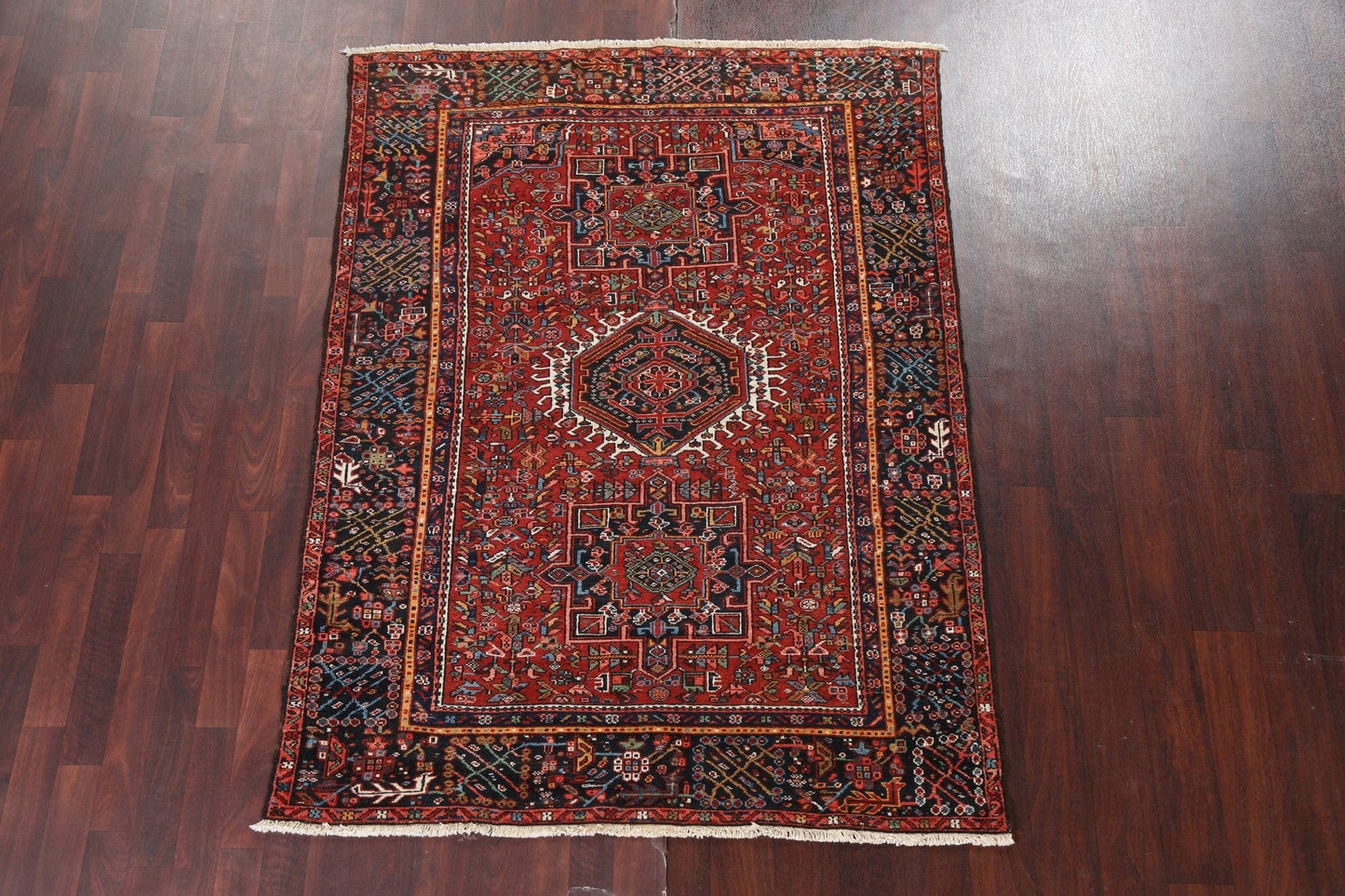 Vegetable Dye Tribal Red Gharajeh Persian Area Rug 5x6