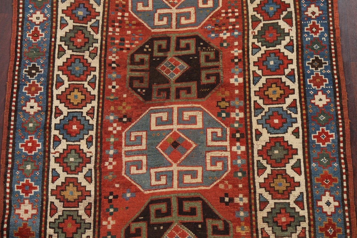 Pre-1900 Antique Vegetable Dye Kazak Oriental Rug 4x6