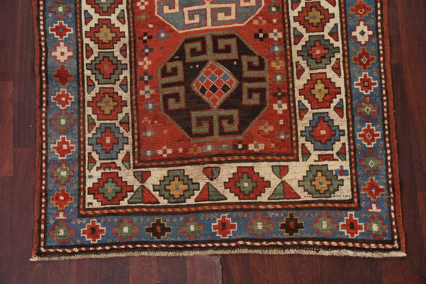 Pre-1900 Antique Vegetable Dye Kazak Oriental Rug 4x6