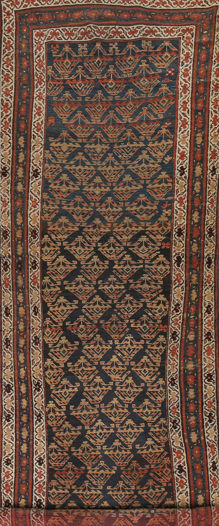 Pre-1900 Antique Vegetable Dye Karabakh Oriental Runner Rug 3x15