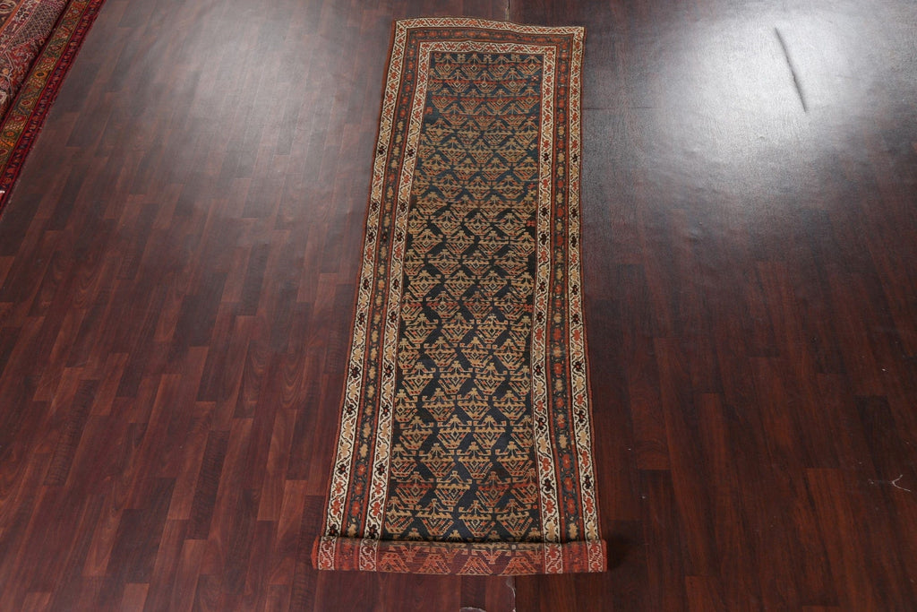 Pre-1900 Antique Vegetable Dye Karabakh Oriental Runner Rug 3x15