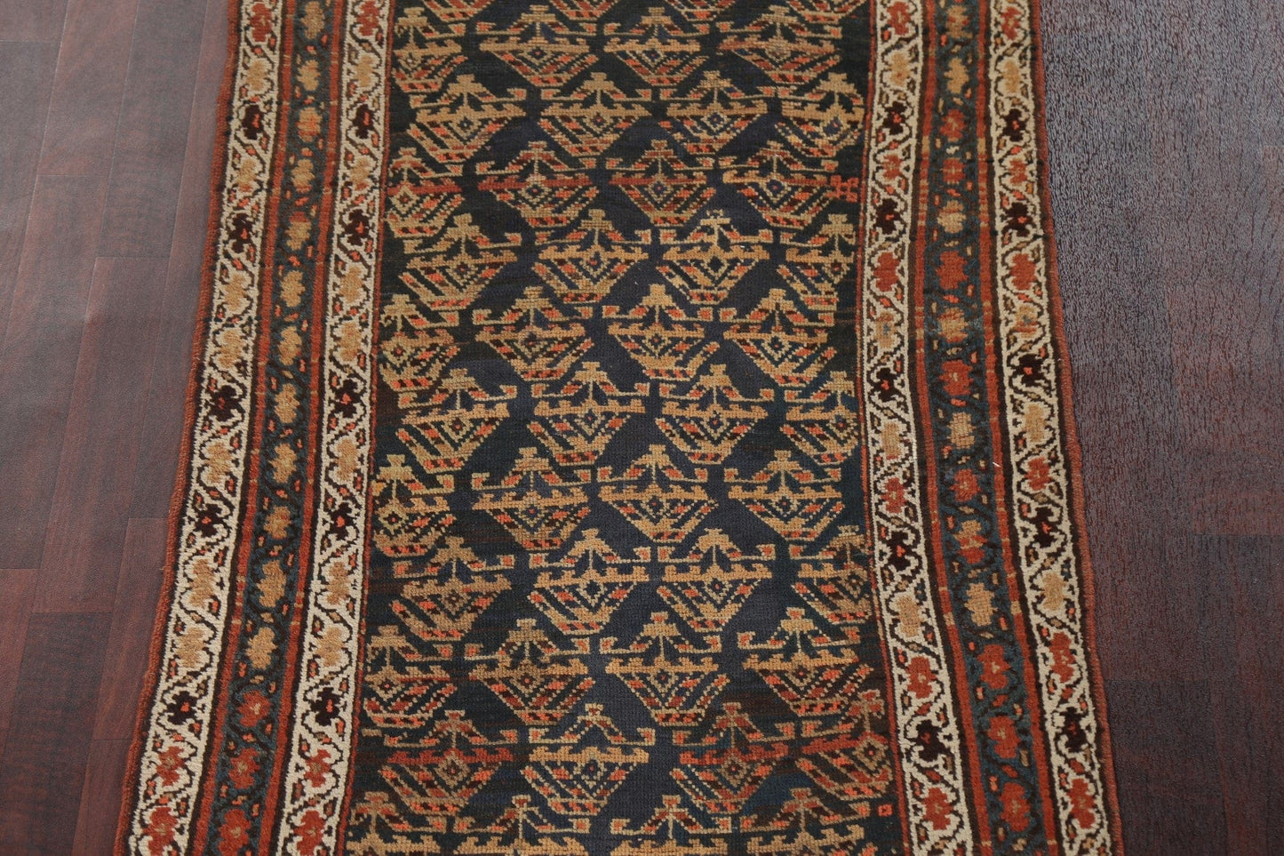 Pre-1900 Antique Vegetable Dye Karabakh Oriental Runner Rug 3x15