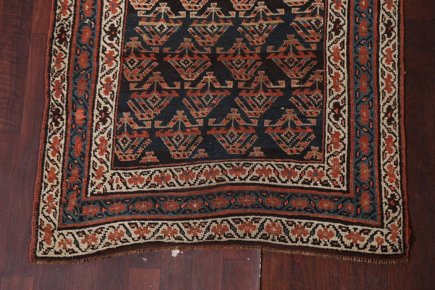 Pre-1900 Antique Vegetable Dye Karabakh Oriental Runner Rug 3x15