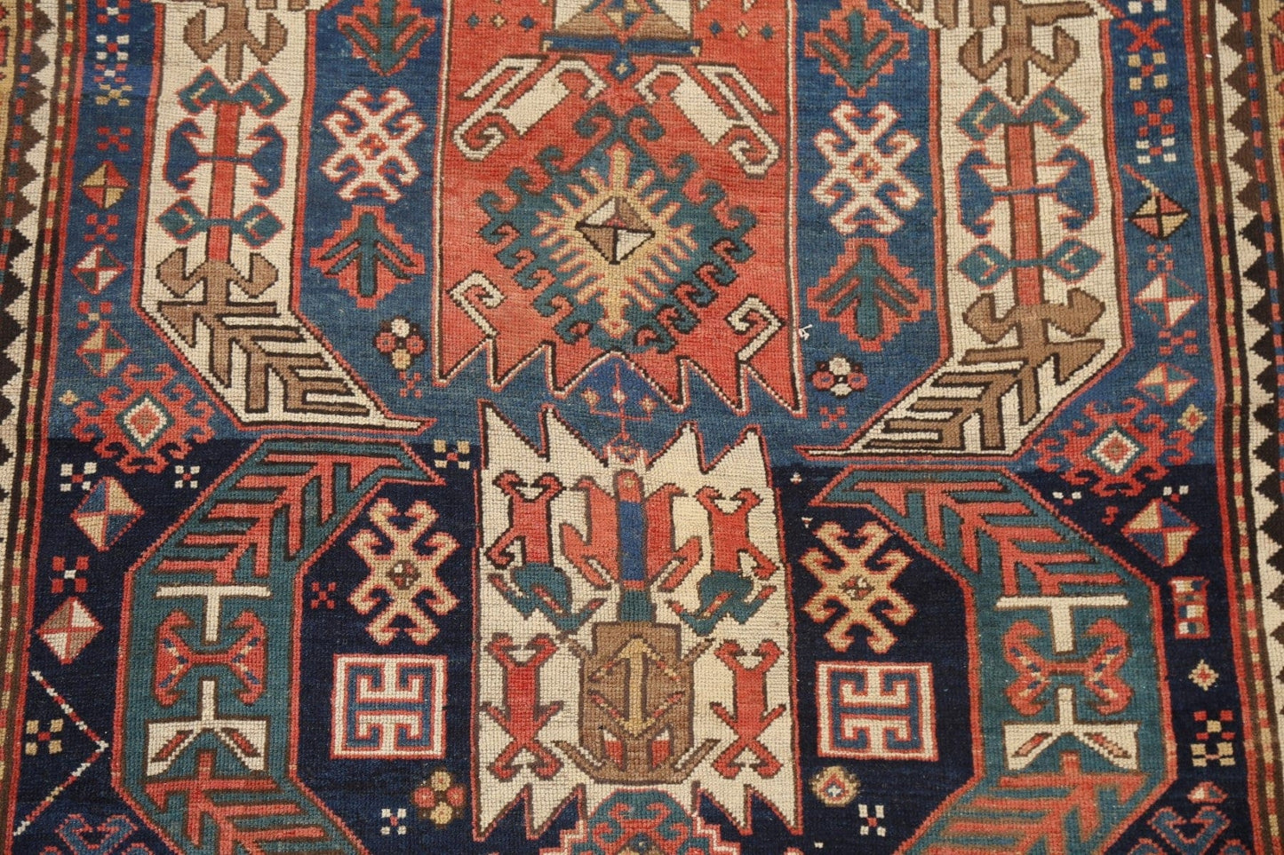 Pre-1900 Antique Vegetable Dye Caucasian Oriental Rug 5x7