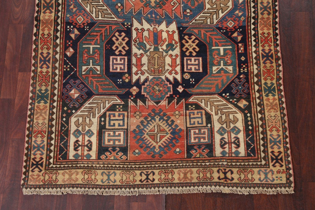 Pre-1900 Antique Vegetable Dye Caucasian Oriental Rug 5x7