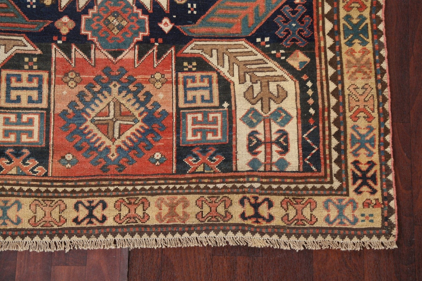 Pre-1900 Antique Vegetable Dye Caucasian Oriental Rug 5x7