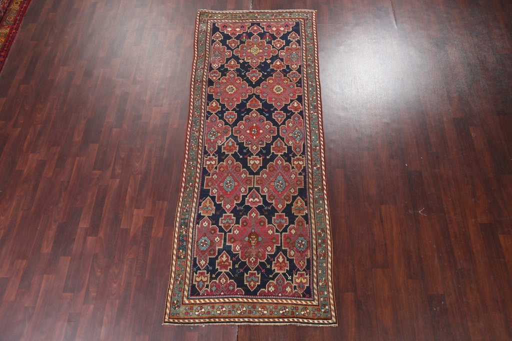 Pre-1900 Antique Karabakh Oriental Runner Rug 4x10