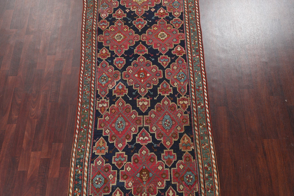 Pre-1900 Antique Karabakh Oriental Runner Rug 4x10