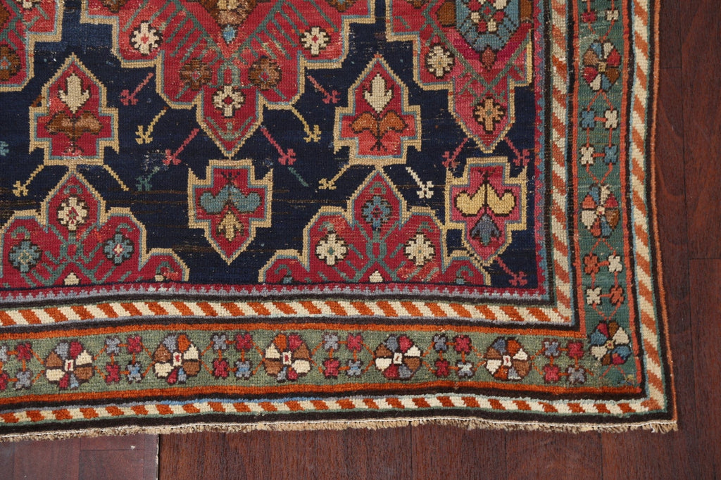 Pre-1900 Antique Karabakh Oriental Runner Rug 4x10