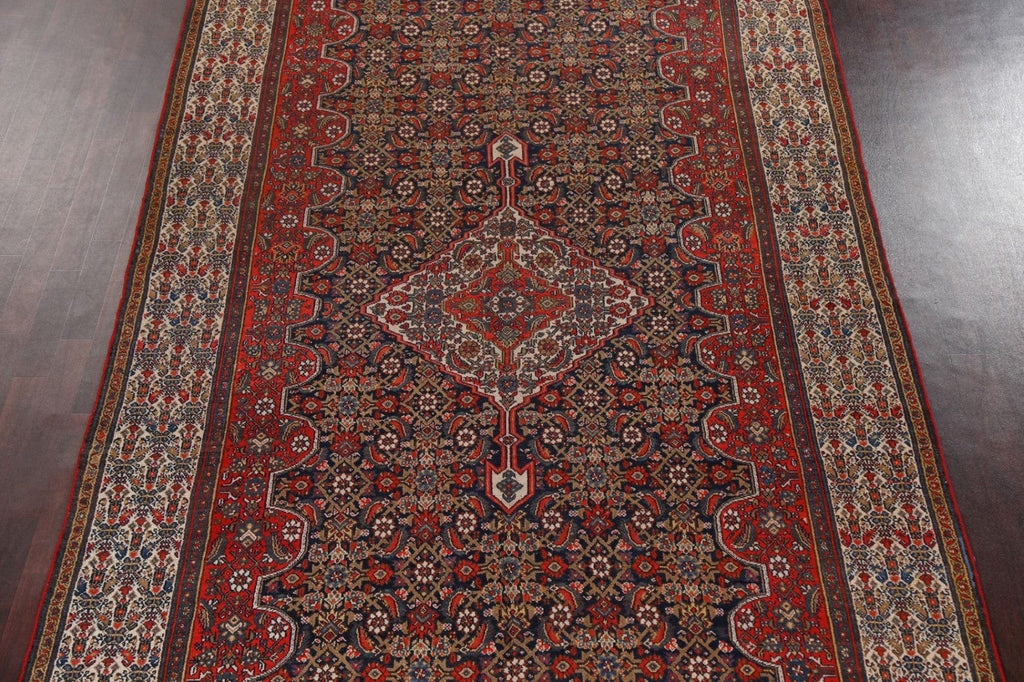 Pre-1900 Antique Vegetable Dye Malayer Persian Runner Rug 7x17