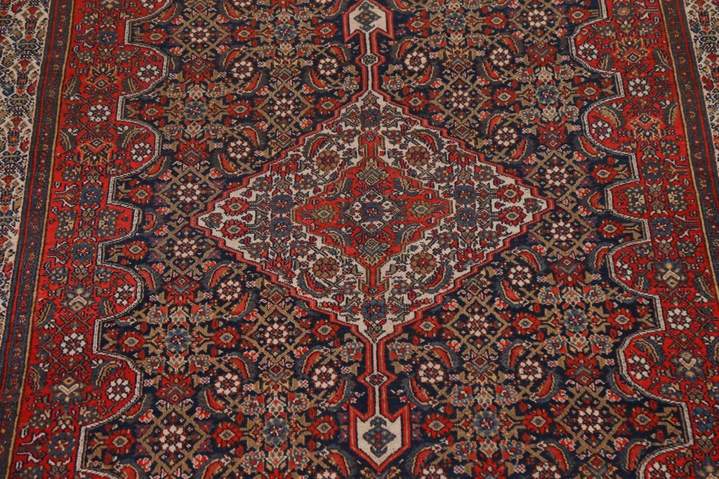 Pre-1900 Antique Vegetable Dye Malayer Persian Runner Rug 7x17