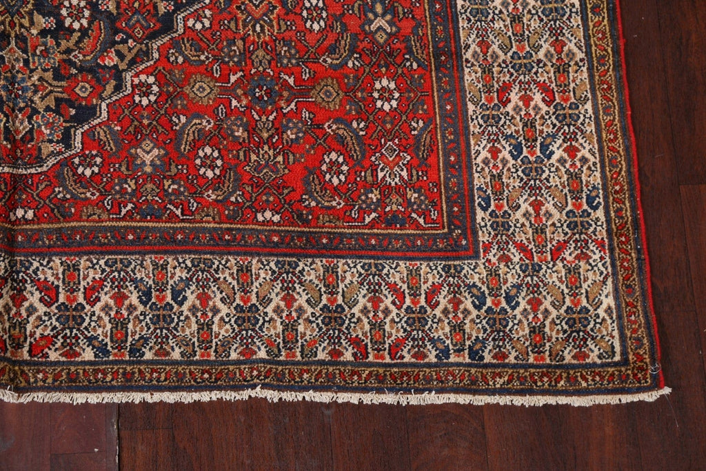 Pre-1900 Antique Vegetable Dye Malayer Persian Runner Rug 7x17